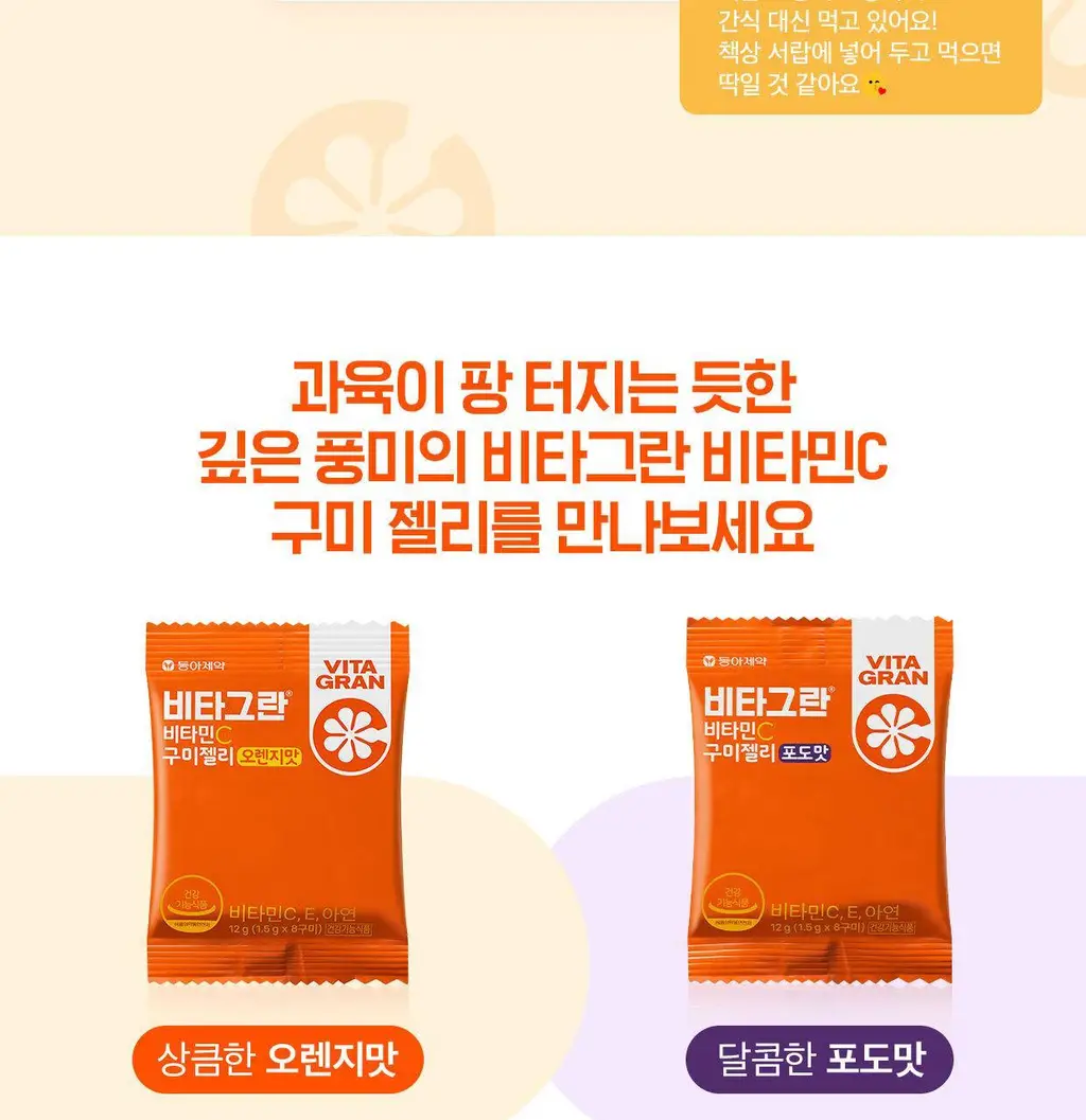 [동아제약] 비타그란 비타민C 구미젤리 포도맛/오렌지맛 15개입 (15일분) 2종 중 택 1 상세페이지 20